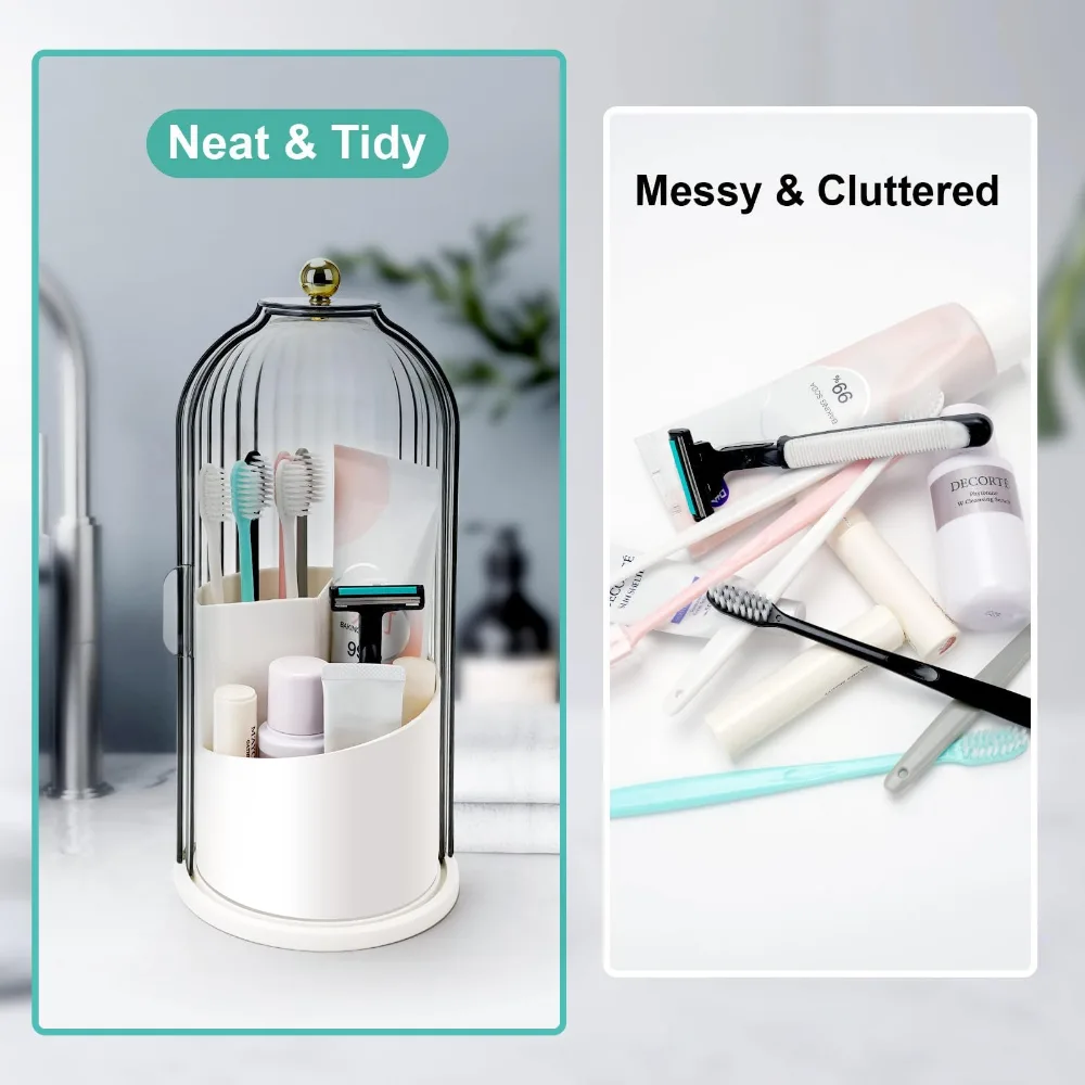 Sliding Lid Toothbrush Organizer