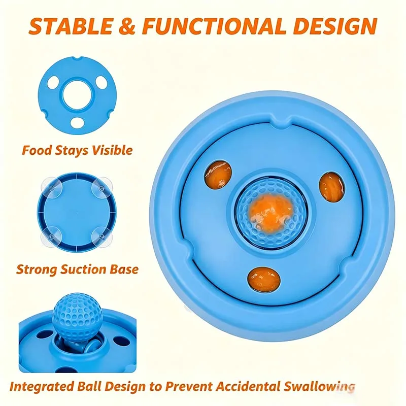 Slow Feeder Licking Bowl with Rolling Ball