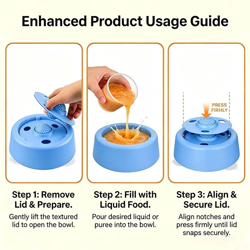 Slow Feeder Licking Bowl with Rolling Ball