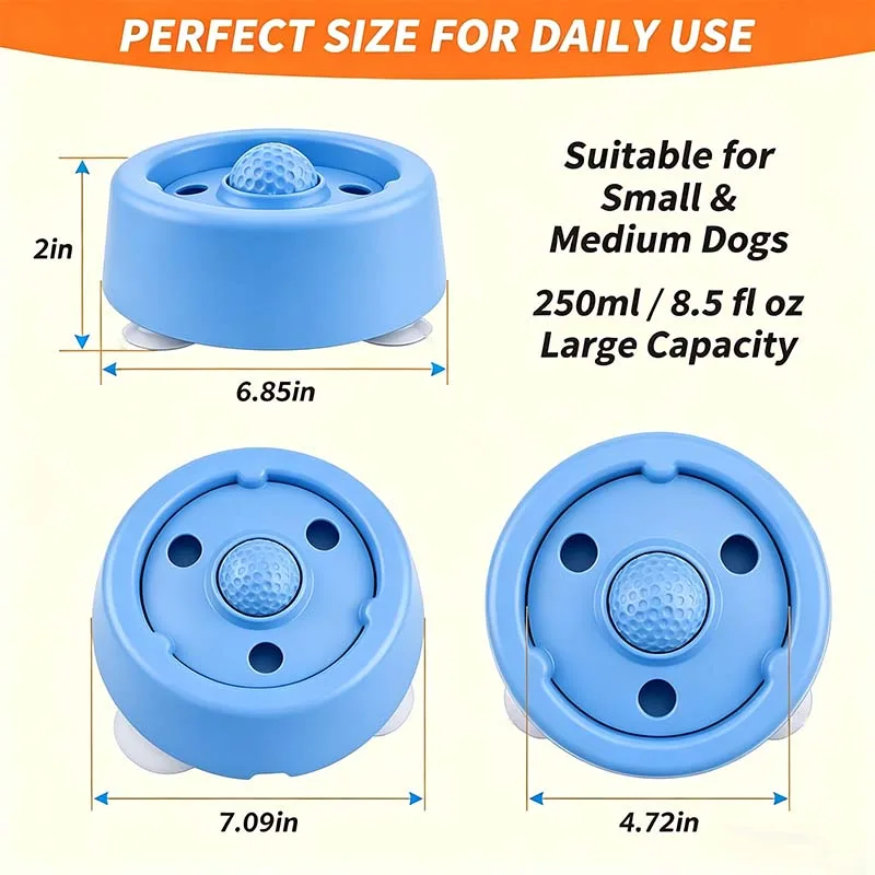 Slow Feeder Licking Bowl with Rolling Ball