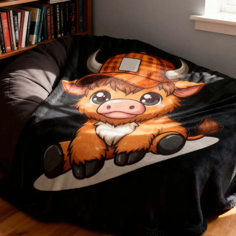 Soft & Cozy Cartoon Cow Blanket