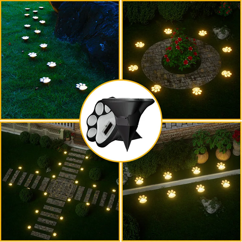 Solar Paw Print Garden Lights