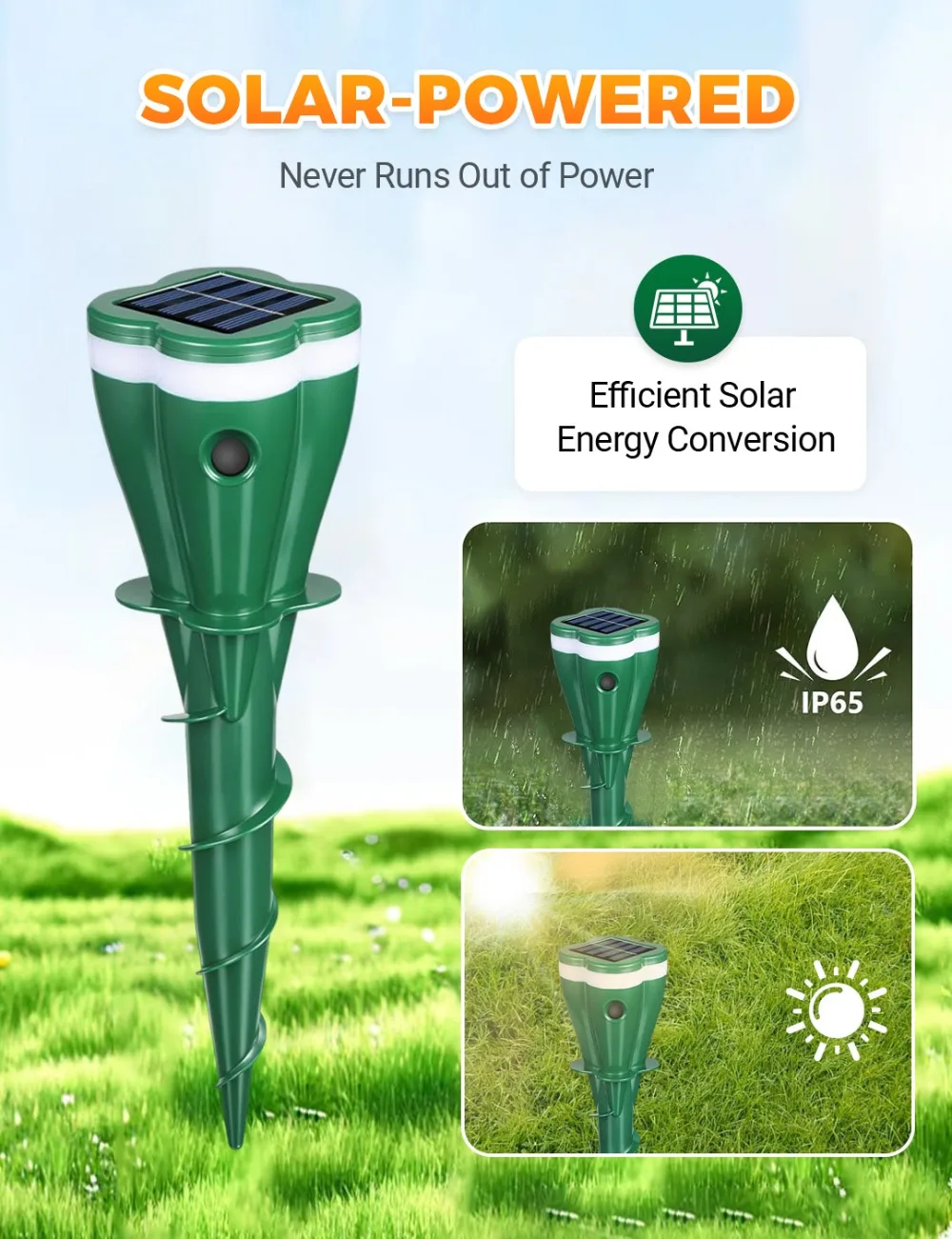 Solar Powered Waterproof Animal Repellent