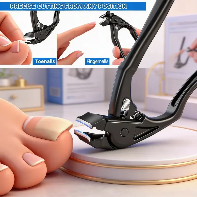 Stainless Steel Curved Nail Clipper – Ergonomic & Easy for Seniors
