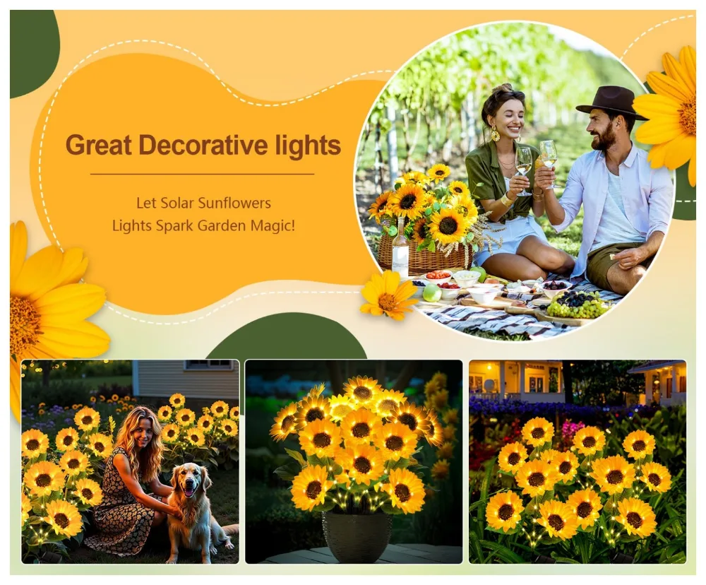 Sunflower Solar Lights