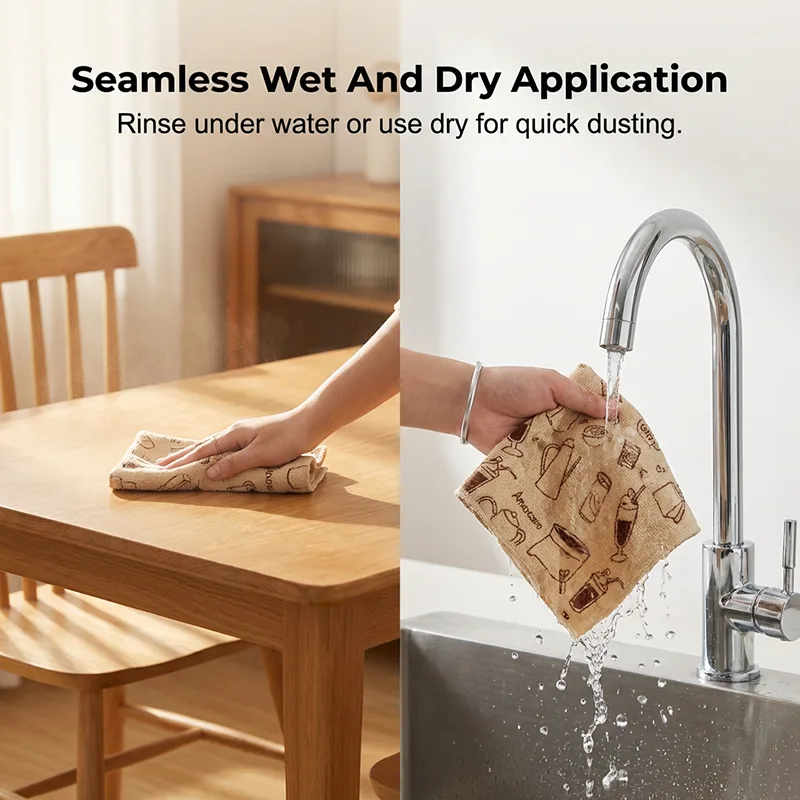 Tear-Off Cleaning Wipes for Wet & Dry Use