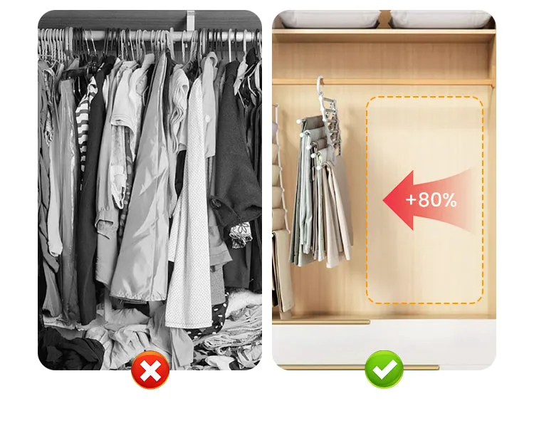 Telescopic Folding Multi-Layer Pants Storage Rack