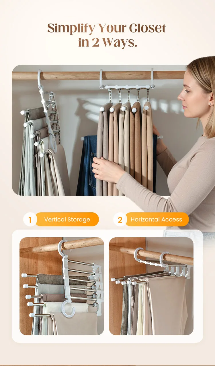 Telescopic Folding Multi-Layer Pants Storage Rack