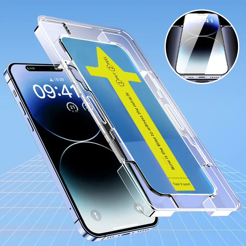 Tempered Glass Screen Protector with Installation Kit for iPhone 11 to 16