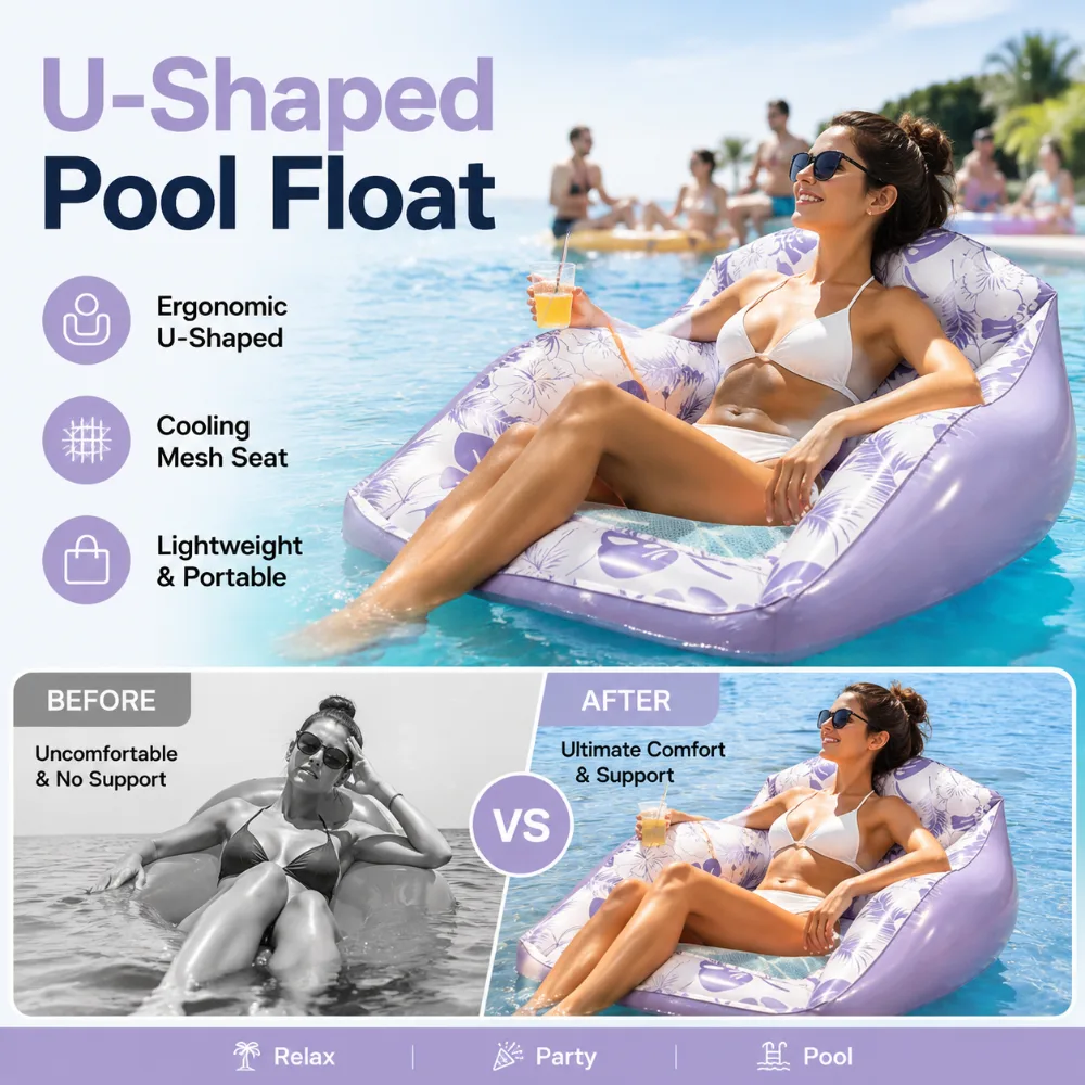U-Shaped Inflatable Pool Float