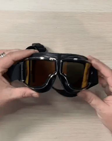 Vintage Motorcycle Helmet Goggles