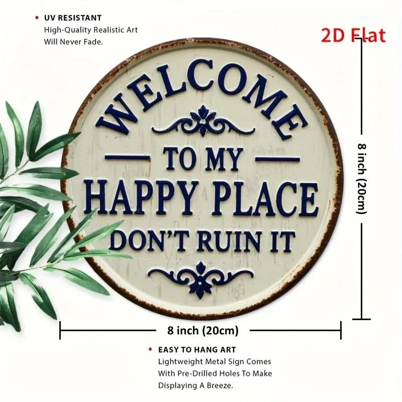 Vintage Round Metal Sign