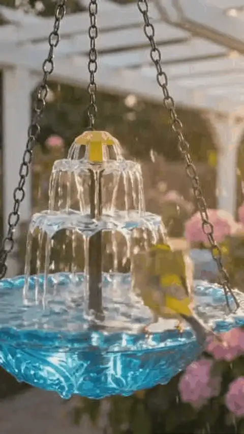Vintage-Style Bird Feeder with Bath