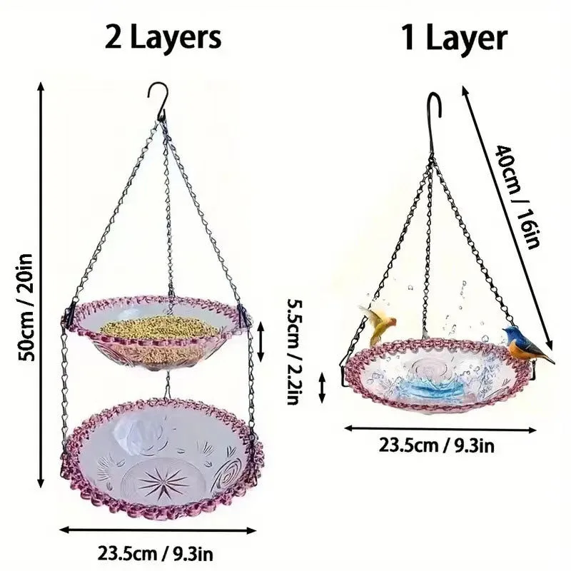 Vintage-Style Bird Feeder with Bath