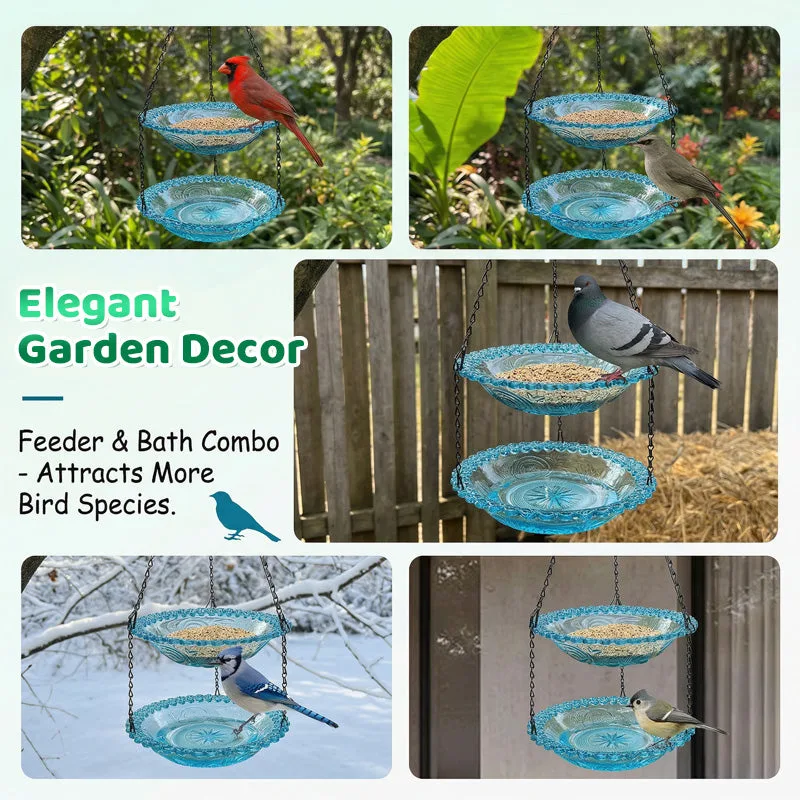 Vintage-Style Bird Feeder with Bath