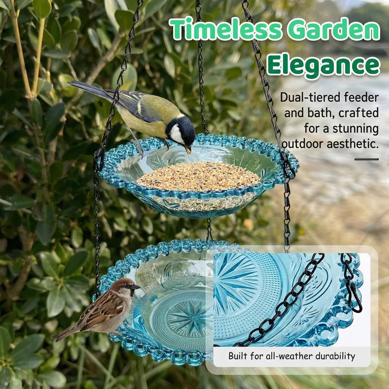 Vintage-Style Bird Feeder with Bath
