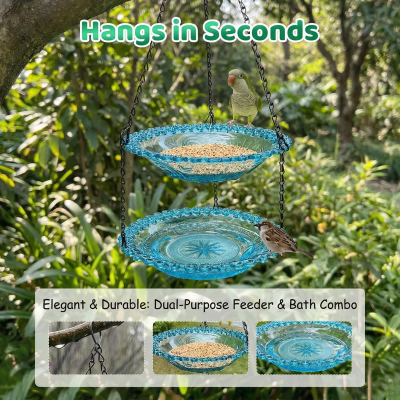 Vintage-Style Bird Feeder with Bath