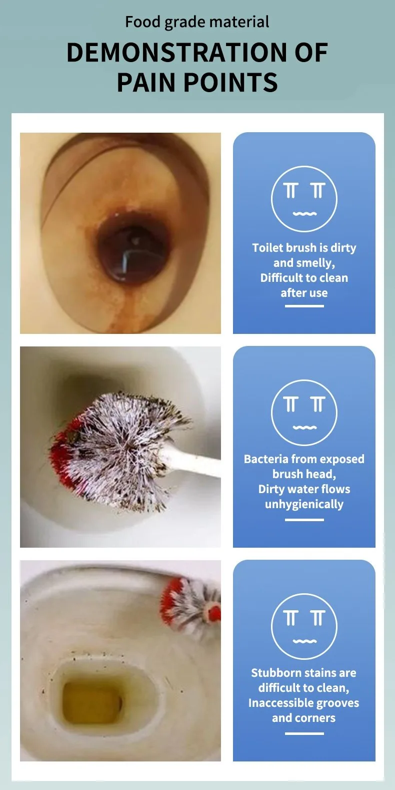 Wall-Mounted Toilet Brush Set with Disposable Heads