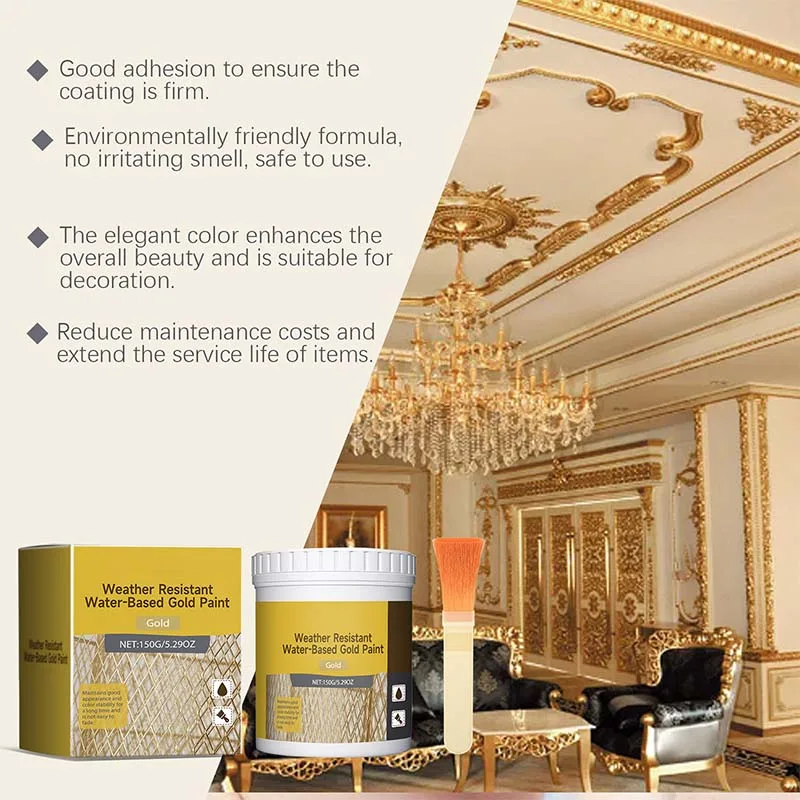 Water-Based Weather-Resistant Gold Paint
