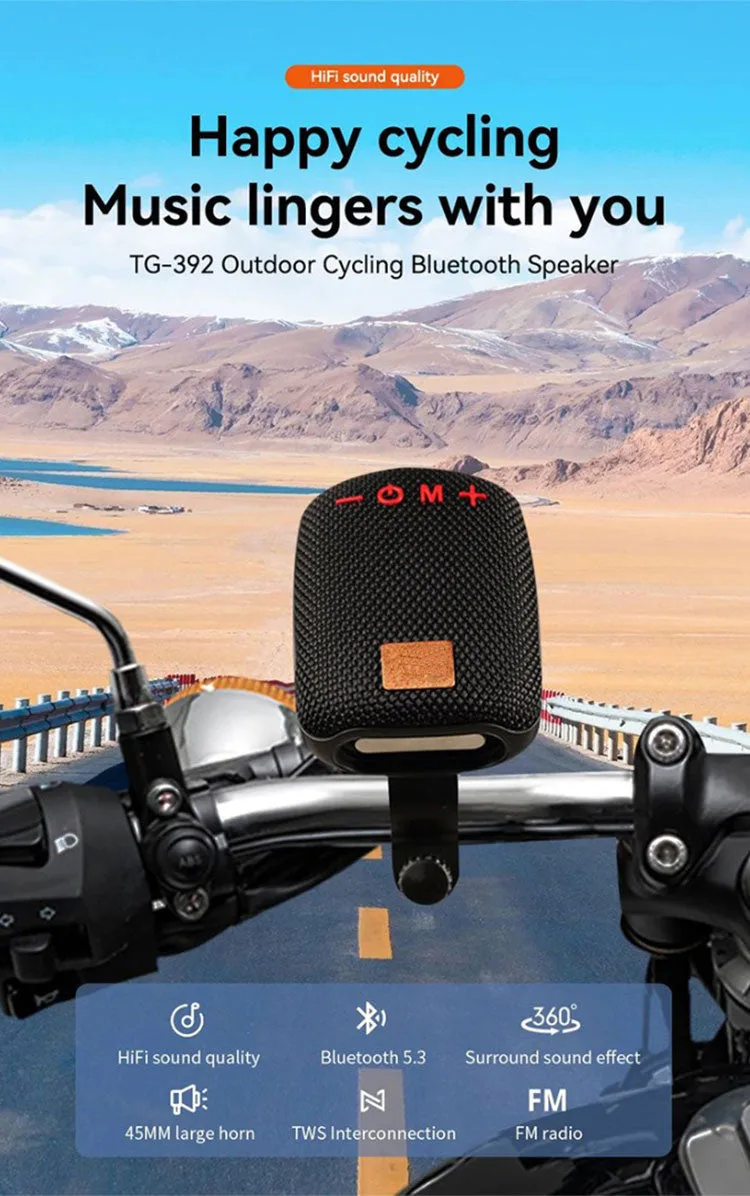 Waterproof Bicycle Bluetooth Speaker with Mounting Bracket