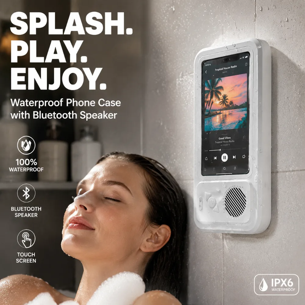 Waterproof Phone Case with Bluetooth Speaker