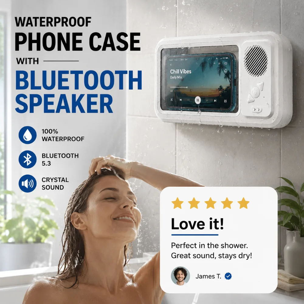 Waterproof Phone Case with Bluetooth Speaker