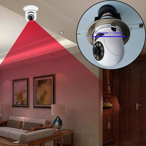 Wireless Wi-Fi Light Bulb Security Camera