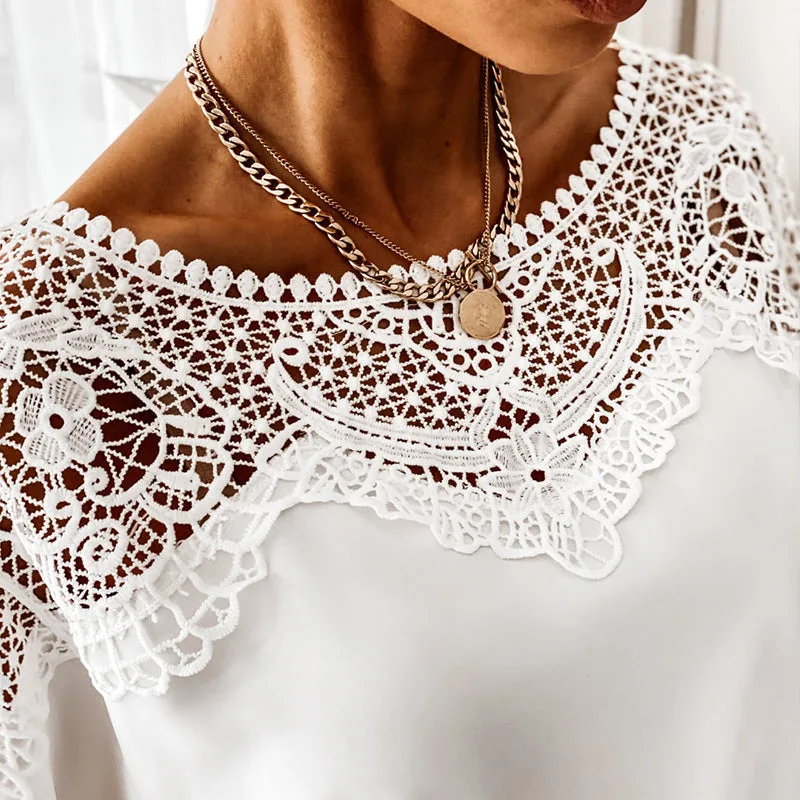 Women’s 3/4 Sleeve Vintage Lace Blouse
