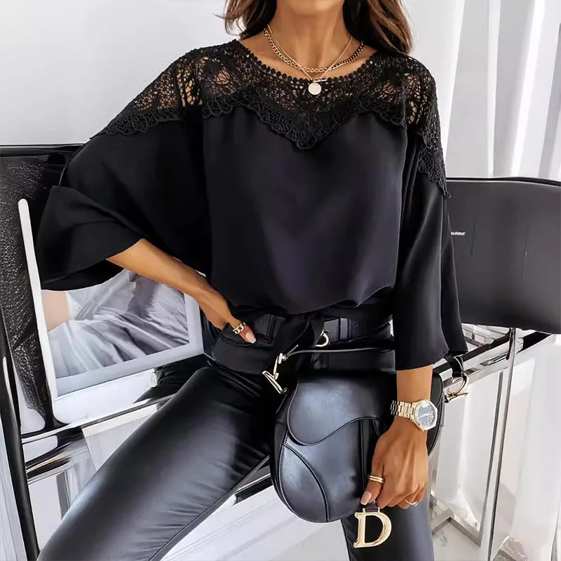 Women’s 3/4 Sleeve Vintage Lace Blouse