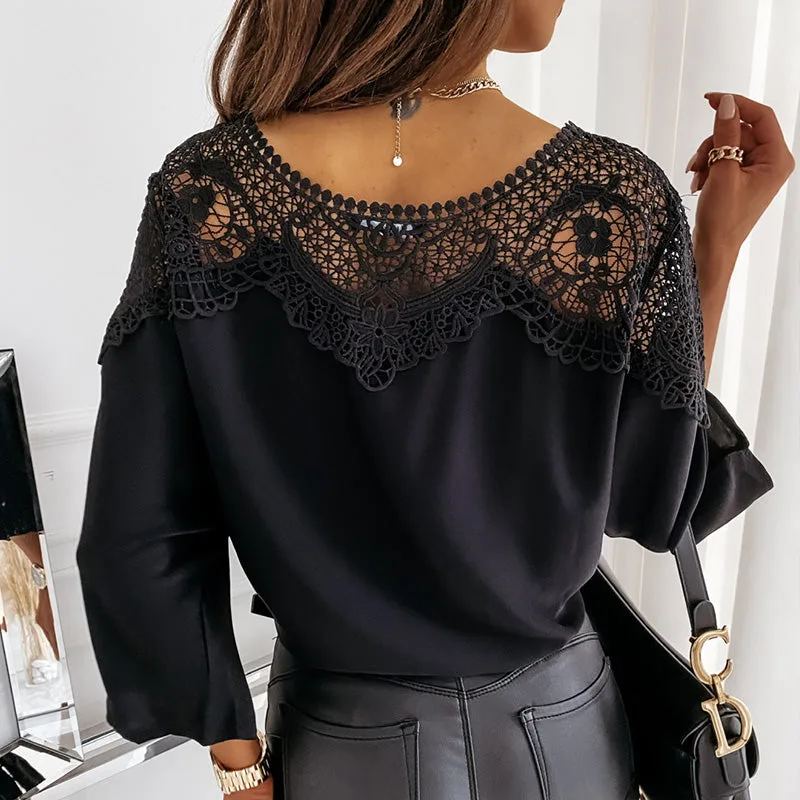 Women’s 3/4 Sleeve Vintage Lace Blouse