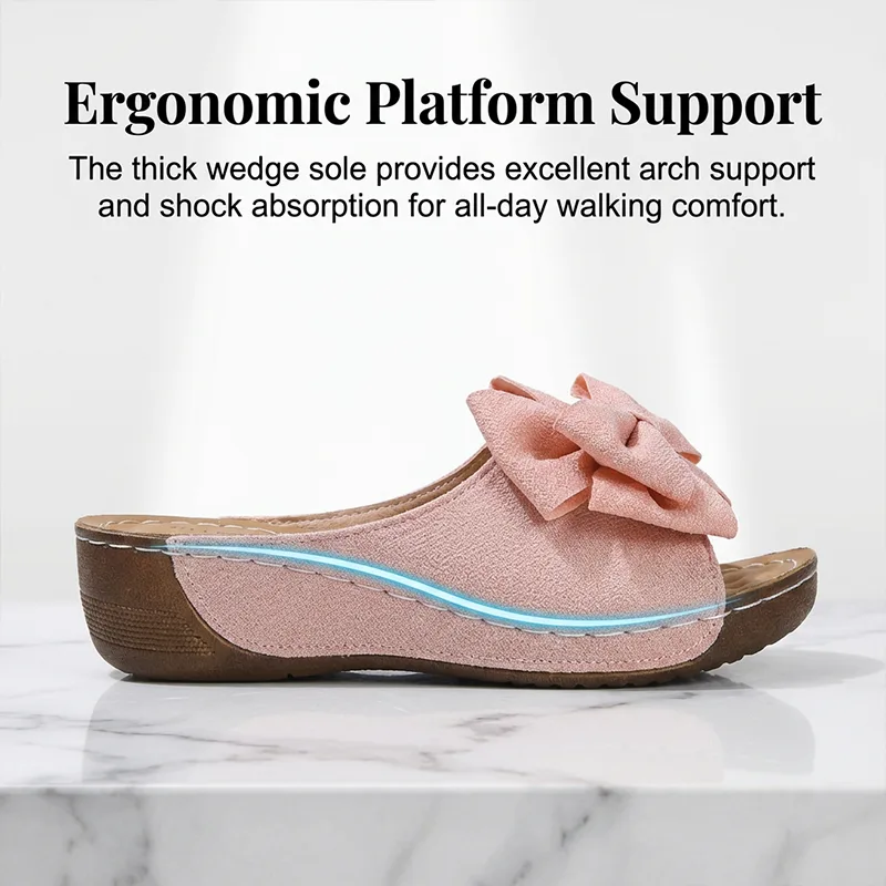 Women’s Bowknot Peep-Toe Wedge Sandals