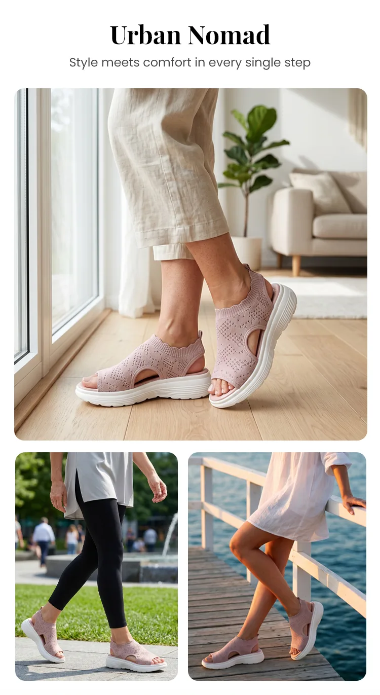 Women’s Breathable Knit Platform Sandals