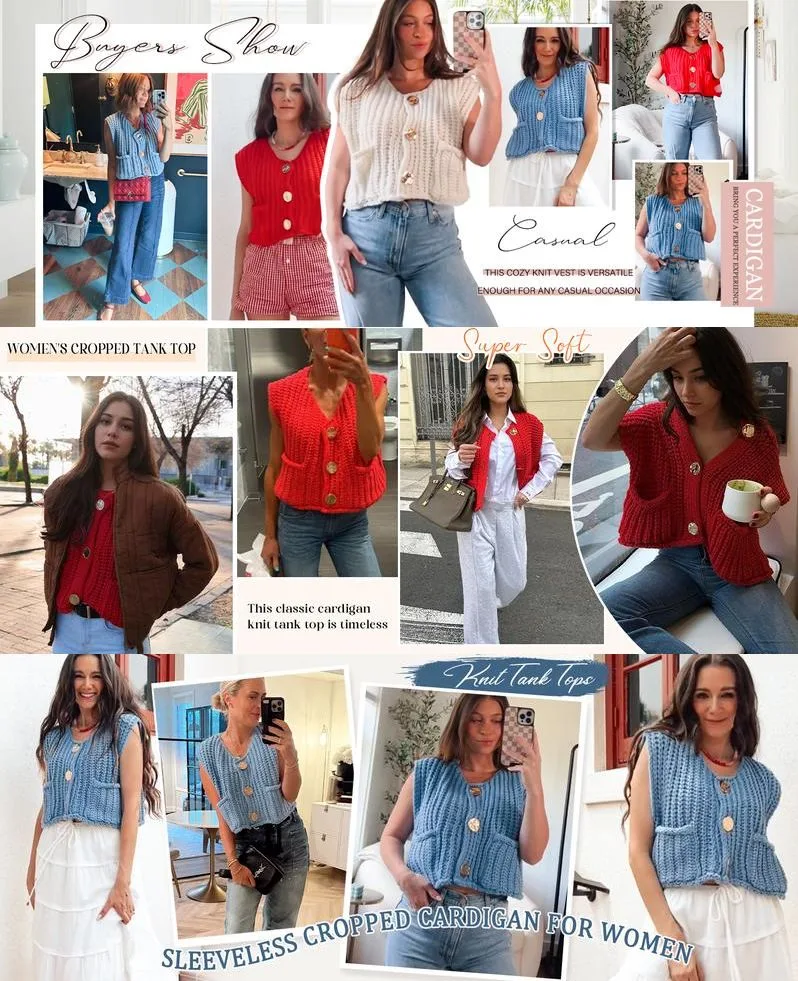 Women’s Chunky Knit Button-Down Sweater Vest