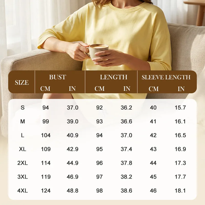 Women's Crew Neck Casual Loose T-Shirt Dress