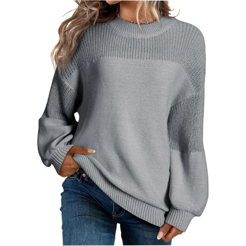 Women's Loose Fit Long Sleeve Knit Sweater