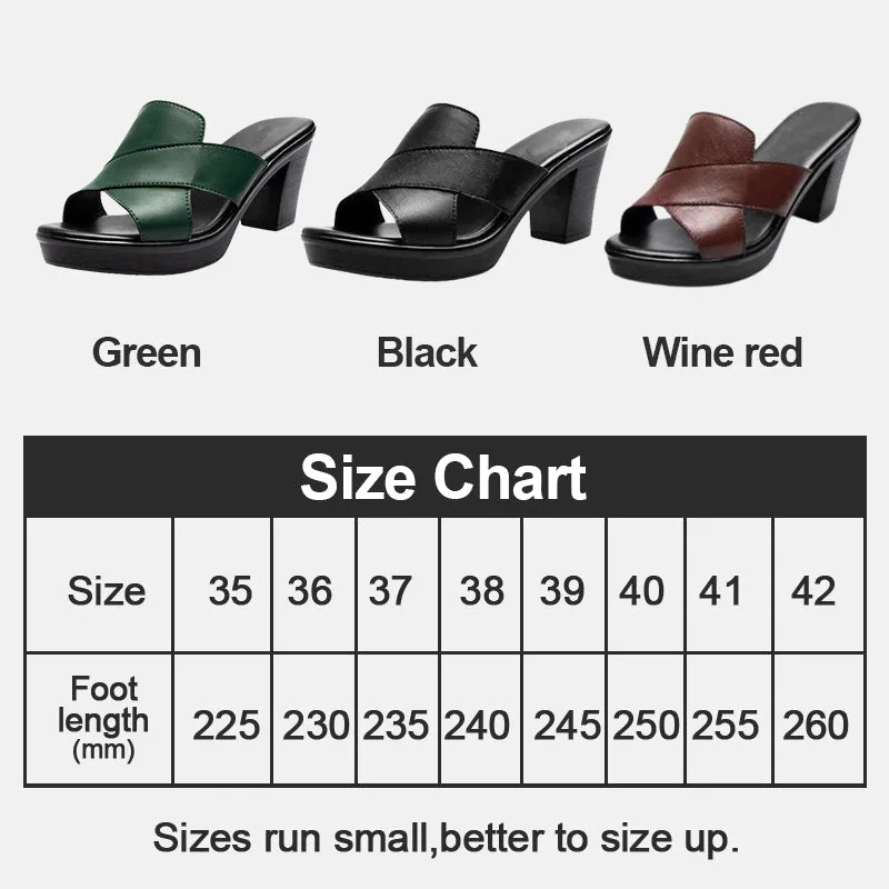 Women’s Platform Slip on Chunky High Heel Sandals
