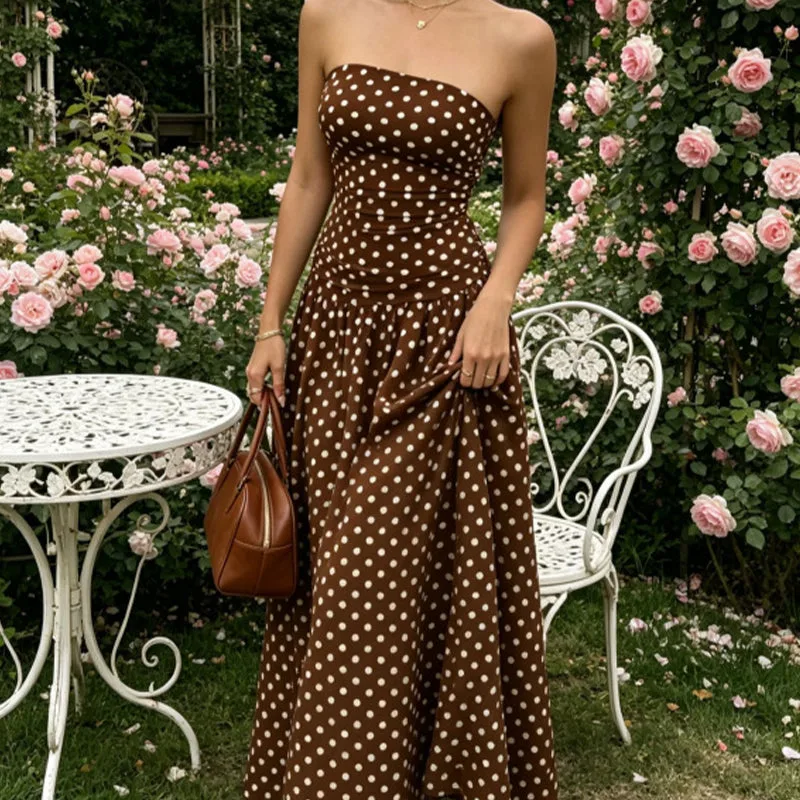 Women’s Polka Dot Strapless Dress
