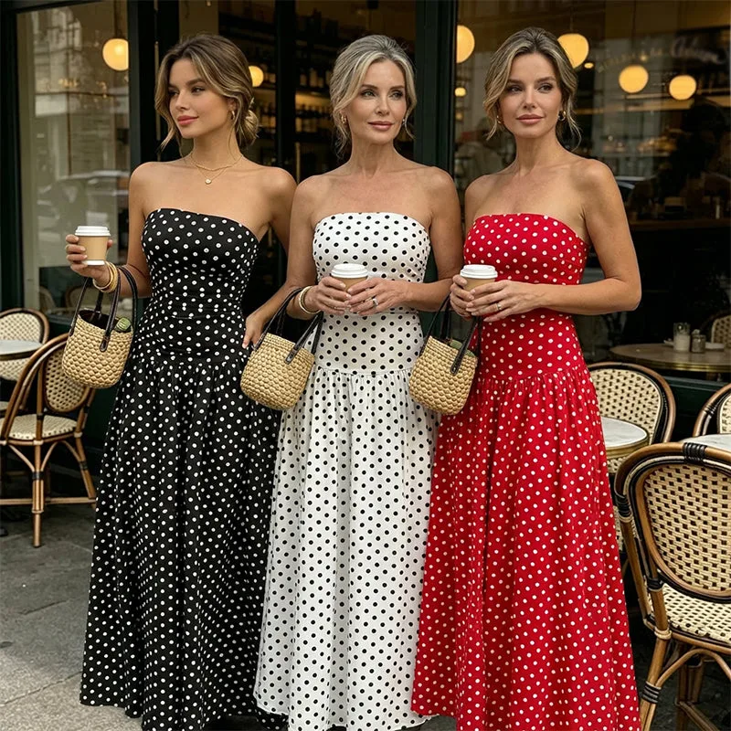 Women’s Polka Dot Strapless Dress