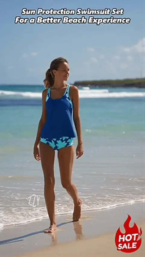Women’s Print Tankini & Shorts 2-Piece Swimwear Set
