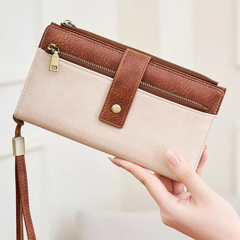 Women's Retro Style RFID Blocking Tri-fold Wallet