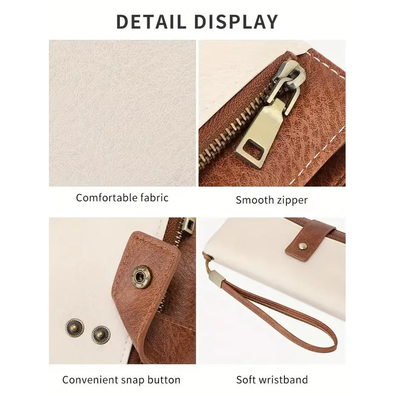 Women's Retro Style RFID Blocking Tri-fold Wallet