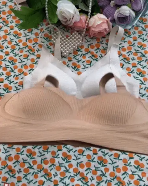 Women’s Ribbed Push-Up Adjustable Wireless Bra, Pack of 3