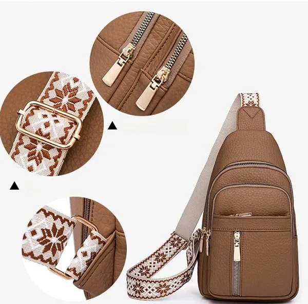 Women's Vintage PU Leather Chest Bag