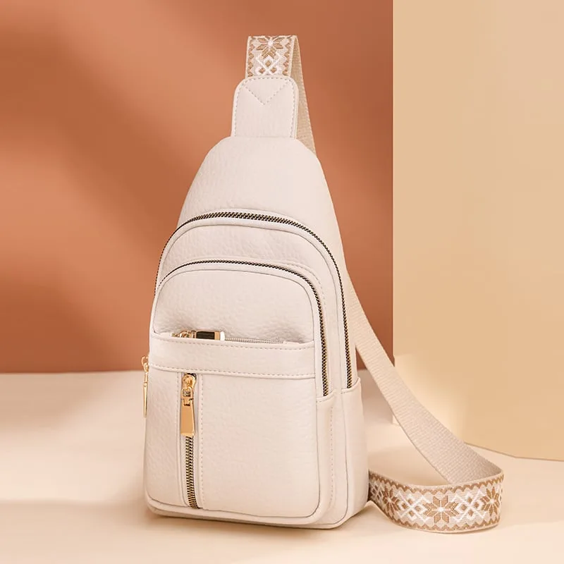 Women's Vintage PU Leather Chest Bag