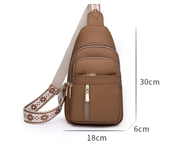 Women's Vintage PU Leather Chest Bag