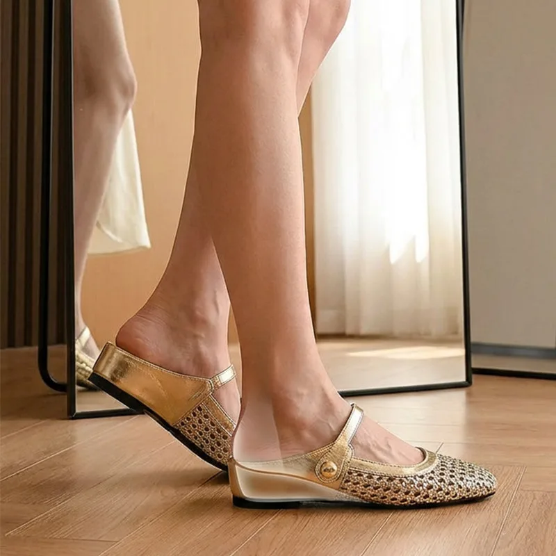 Women’s Woven Square-Toe Mary Jane Mules