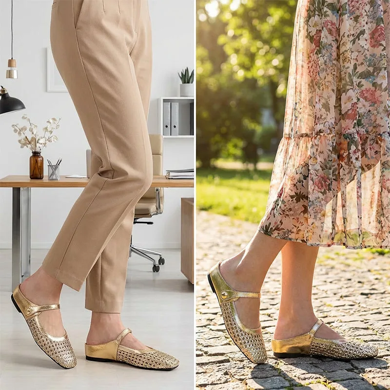 Women’s Woven Square-Toe Mary Jane Mules