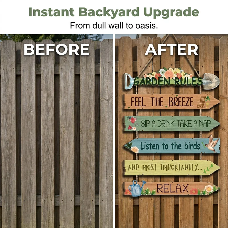 💖Limited-time 50% OFF🏡Rustic Wooden Garden Hanging Sign Wall Decor Plaque - Image 2