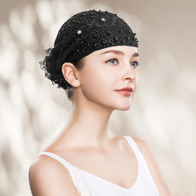Ladies Floral Lace Headscarf - სურათი 6