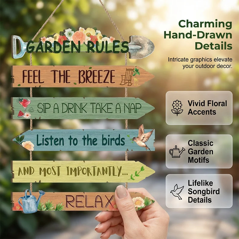 💖Limited-time 50% OFF🏡Rustic Wooden Garden Hanging Sign Wall Decor Plaque - Image 4